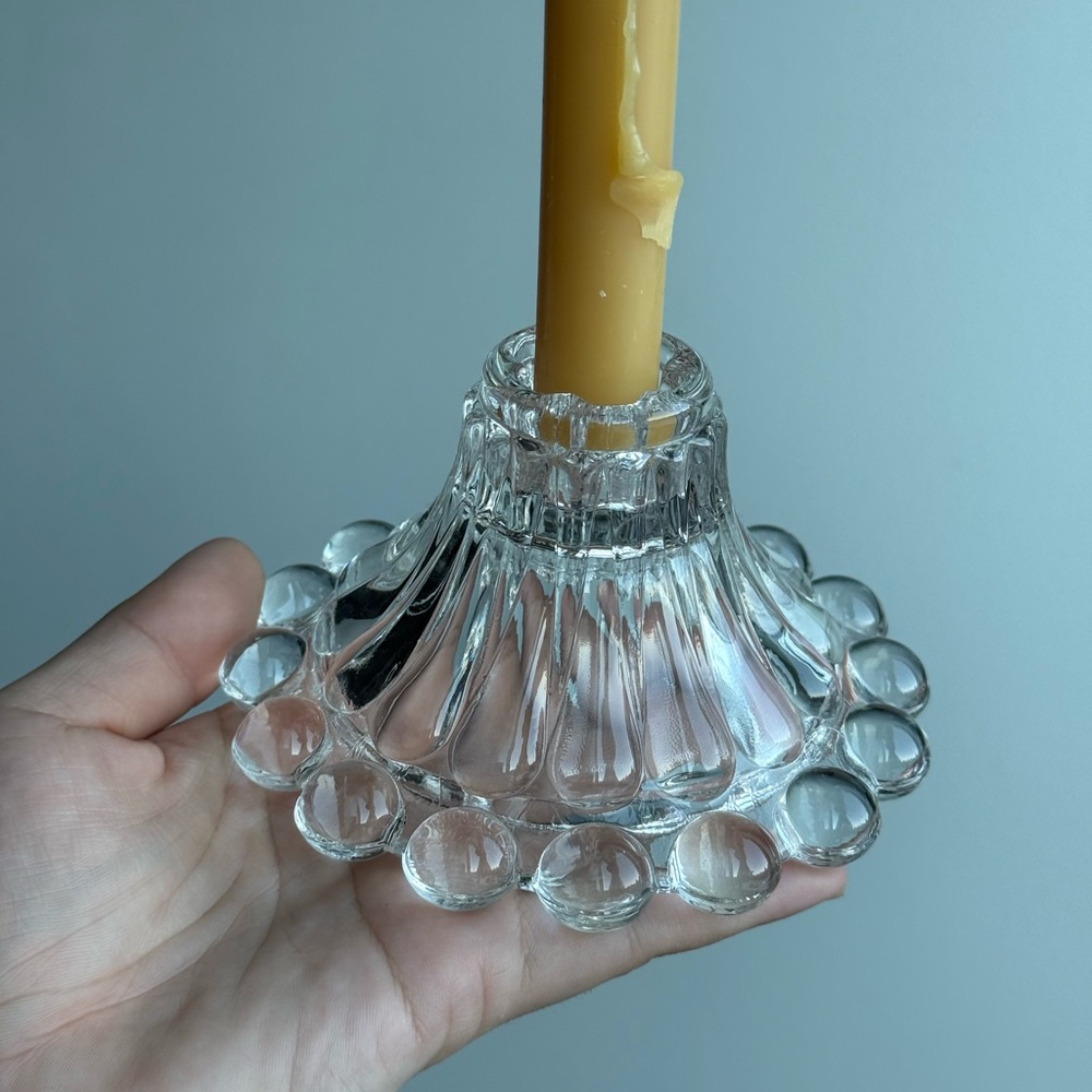 Anchor Hocking 1950s Vintage Candlestick Berwick Boopie Single Taper Holder